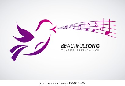 Bird design over gray background, vector illustration