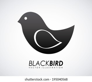 Bird design over gray background, vector illustration