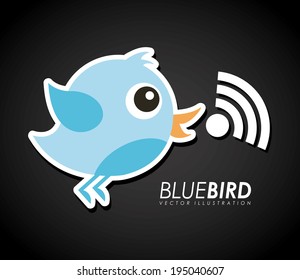 Bird design over gray background, vector illustration