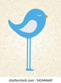 bird design over vintage background vector illustration