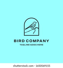 Logo-Design-Symbol für Vögel. Vogel Umriss Logo-Design mit Farbhintergrund.