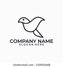 Bird designs line illustration color vector template. Suitable for Creative Industry, Multimedia, entertainment, Educations, Shop, and any related business