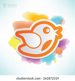 Bird design,water colour design,clean vector