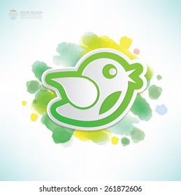 Bird design,water colour design,clean vector