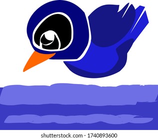 Bird Diving Into A River To Catch Fish