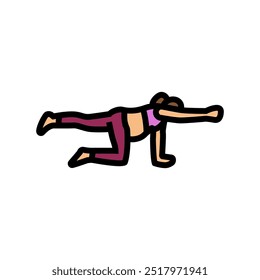 bird dog pose pregnant fitness color icon vector. bird dog pose pregnant fitness sign. isolated symbol illustration