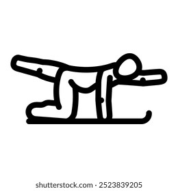bird dog pose pregnant fitness line icon vector. bird dog pose pregnant fitness sign. isolated contour symbol black illustration