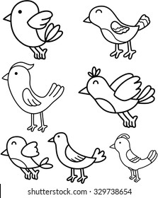 Bird doodle cartoon collection