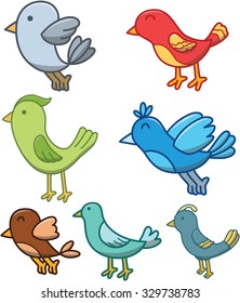 Bird doodle cartoon collection