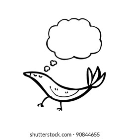 caricatura de garabatos con burbuja de pensamiento