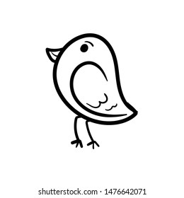 bird doodle logo icon vector hand drawing 