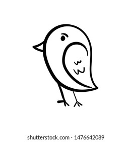 bird doodle logo icon vector hand drawing 
