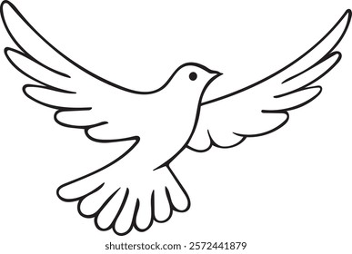 Bird Doodle png Hand drawn sketch of sparrow, dove, parrot, and pigeon in a minimalist, monochrome outline. Symbolizing freedom, flight, and wildlife, perfect for logos, emblems, icon creative designs