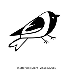 Pájaro en estilo simple doodle sobre fondo blanco ilustración