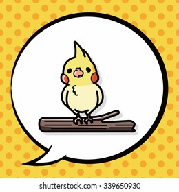 bird doodle, speech bubble