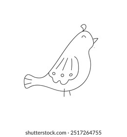 Pájaro en estilo doodle. Vector, sobre un fondo blanco