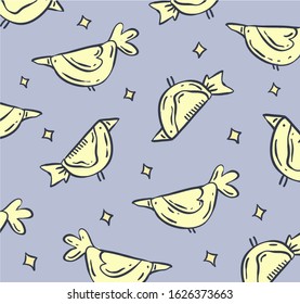 bird  doodle  . vector illustration