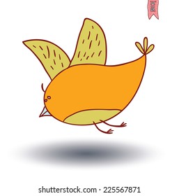 Bird doodle. vector illustration.