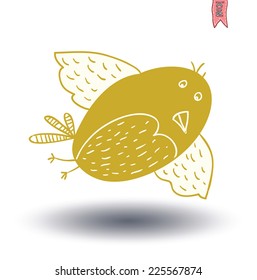 Bird doodle. vector illustration.