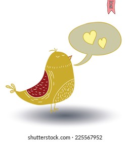 Bird doodle. vector illustration.