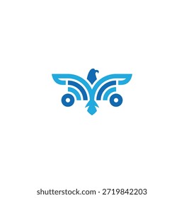 Vogel doppelt wifi abstraktes Logo.