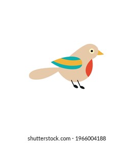 Bird Dove, Cartoon Vector Illustration On White Background.