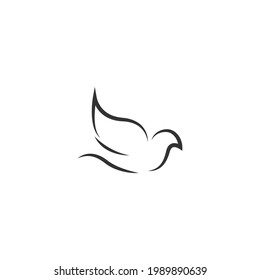Bird dove icon logo design template illustration vector