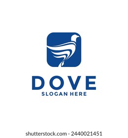 Bird dove icon logo vector, Abstract Playful dove logo design template