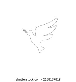 Bird dove line drawing vector illustration