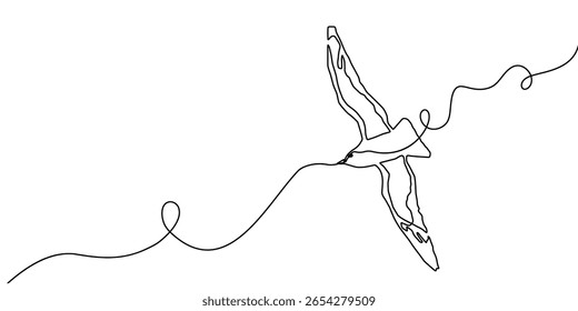 Pássaro linha de pomba liberdade arte vetor contorno mosca ícone mão pombo. Esperança linha de pássaro paz animal contínua branco esboço ilustração anjo easter conceito traço símbolo livre doodle asa única céu mundial.