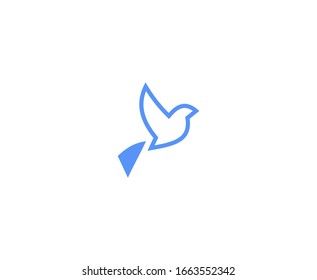 Bird dove logo blue vector 