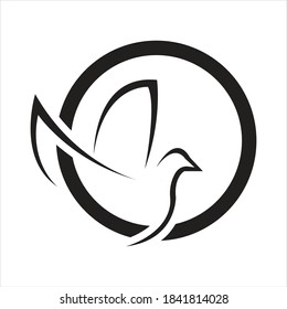 Bird Dove Logo Template
Bird logo template, Animal flying icon design vector