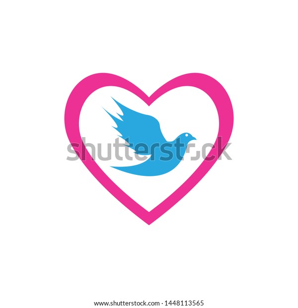 Bird Dove Love Logo
Template Vector