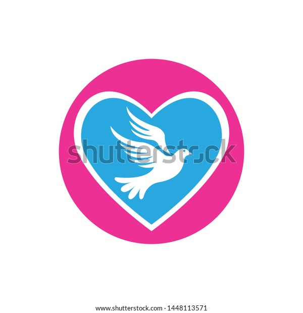 Bird Dove Love Logo\
Template Vector