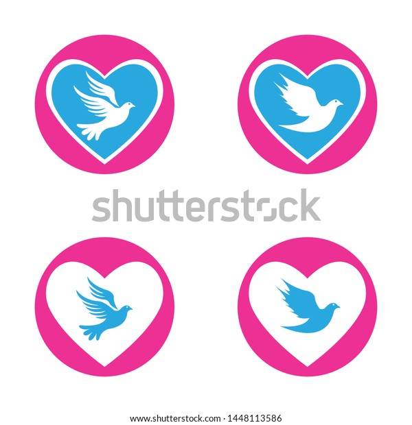 Bird Dove Love Logo\
Template Vector