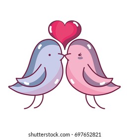 bird dove lover with heart design