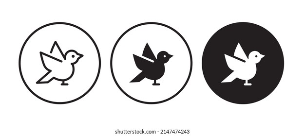 bird, Dove of peace icon. Flying bird, pets, vet and veterinary, Animal icons button, vector, sign, symbol, logo, illustration, editable stroke, flat design style isolated on white