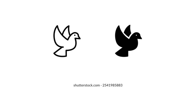 bird, Dove of peace icon. Flying bird, pets, vet and veterinary, Animal icons button, vector, sign, symbol, logo, illustration, editable stroke, flat design style isolated on white