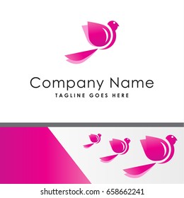bird dove wing logo template