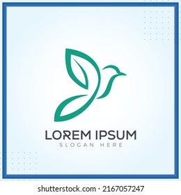 Bird dove wings icon Logo Template In Modern Creative Minimal Style Vector Design