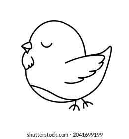 Bird drawing doodle. Coloring book for children. Image for printing books, coloring books, postcards, wrapping paper. Vector illustration.