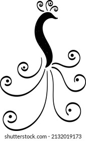 Bird drawing. element isolated on white background for decorative element. Vector illustration.