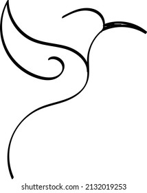 Bird drawing. element isolated on white background for decorative element. Vector illustration.