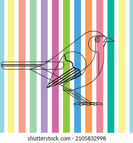 bird drawing on multicolored background, vector, designed for textile, fabric and decorative items