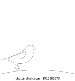Dibujo de línea de silueta de dibujo de aves, ilustración vectorial