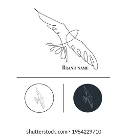 Bird drawn by one line, exquisite and minimalistic logo for brand