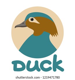 bird duck head vector illustration profile view