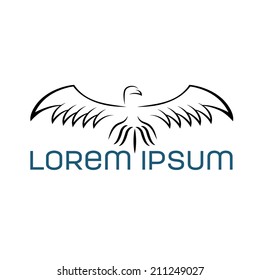 Bird eagle abstract vector design template