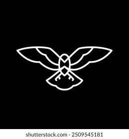 bird eagle catch line minimalist logo design vector