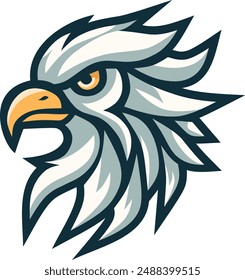 Bird eagle and circle frame logo design, eagle or hawk badge emblem vector icon. Bird, falcon or hawk head badge emblem vector icon